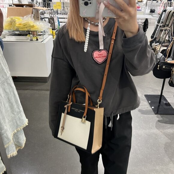 MARC JACOBS Mini Grind Satchel Tote Bag Smoked Almond Multi M0016132 - Picture 1 of 7